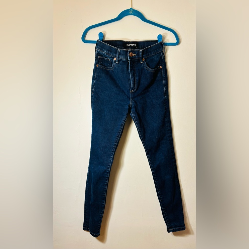 Express Lightly Worn Stretch Blue Jeans